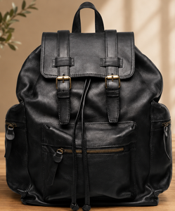 Mochila Minimalista de Cuero de Becerro de Primera Calidad, Elegante Bolso para Uso Diario - Product Image 1