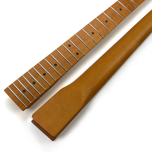 Mástil de Guitarra Vintage de 22 Trastes con Acabado Satinado Personalizado de 25.5 Pulgadas, Estilo TE TL, de Arce Tostado con Diapasón de Arce - Product Image 2