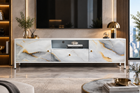 Meuble TV design moderne pour salon avec support, ensemble de rangement de luxe, meuble mural en acier, taille et motif personnalisables