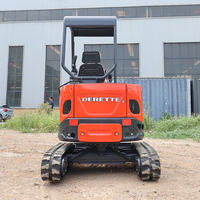 Mini-excavatrice Derette RT26 de 2,6 tonnes avec chenilles en caoutchouc pour travaux de aménagement paysager et de jardinage, châssis rétractable, stabilité de 1500 mm