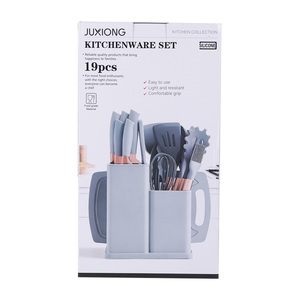 19 Pcs Kitchen Utensil Set <strong>Silicone</strong> Kitchenware Set Cuttings Board Storage With Wooden Handle Bucket Knife Kitchen <strong>Tool</strong> - Product Image 6