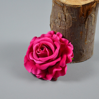 Rose artificielle en velours, toucher réaliste, vente chaude, grande taille, décoration de table de mariage, gâteau, tête de rose unique
