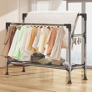 Tendedero de <span class=keywords><strong>Ropa</strong></span> de Acero Inoxidable, Tendedero Doble, Tendedero de <span class=keywords><strong>Ropa</strong></span> Independiente, Organizador de Lavandería Grande - Product Image 2