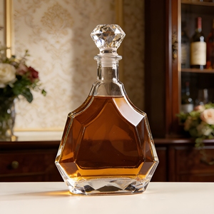 Bouteille en verre transparente de luxe sur mesure pour <span class=keywords><strong>vodka</strong></span>, gin, whisky, tequila, brandy et spiritueux - Product Image 4