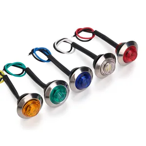 LED Indicators 12V 24V Round Trailer Side Marker Light Yellow White Red Turn Signal Lamp For Trucks Clearance Lights