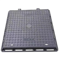 Couvercle de regard carré en fonte ductile B125 pour égouts sanitaires avec traitement de surface plaqué EN124, couleur personnalisée