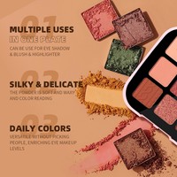 Palette de fards à paupières 9 couleurs, mat, scintillant, pigmenté, imperméable, maquillage pour les yeux portable, étiquette privée, logo personnalisé, vente en gros