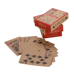 Jeu de pochettes en cuir design boîte personnalisée emballage luxe adulte abeille impression sur cartes à jouer jeu de cartes