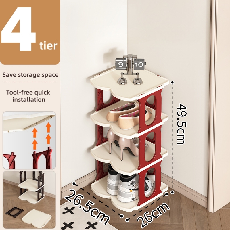 shoe rack-elegant red-4 tiers