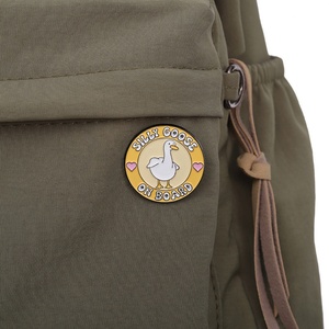 Wholesale Clothing Decorative Metal Animals <b>Badge</b> OEM Customization Enamel <b>Pin</b> Cute Funny Duck Engraving Brooch - Product Image 4