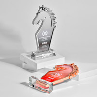 Trophée en cristal gravé sur métal, personnalisé, créatif, pour la reconnaissance des réalisations annuelles, des équipes championnes et du personnel exceptionnel, idéal pour les réunions annuelles