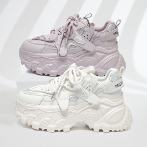 Nouveau blanc talons hauts baskets femmes grosses chaussures Wedge sport plate-forme <span class=keywords><strong>Tennis</strong></span> femme printemps automne chaussures à semelles épaisses - Product Image 2