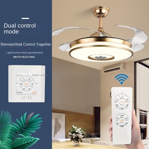 Ventiladores de Techo Modernos de 4 Aspas con Control Remoto, Luz LED, Motor de CC de 220 V, Regulable, para Uso en Interiores y Exteriores - Product Image 2
