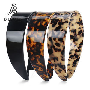 ربطة شعر كلاسيكية بطباعة جلد النمر ، ربطة شعر نسائية عالية الجودة 3 * سميكة 4 * واسعة من فرنسا أسيتات - Product Image 1