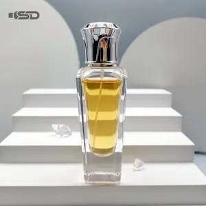 Venta al por mayor de múltiples tapas especiales botella vacía Perfume 50ml logotipo personalizado ODM 50ml Crimp botella de Perfume de lujo