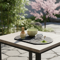 Vente en gros d'usine - Ensemble de thé matcha écologique de style japonais en 4 pièces, comprenant un fouet en bambou, un bol traditionnel et une cuillère naturelle