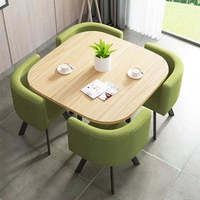 Ensemble de table à manger moderne en métal doré de luxe pour la maison, table à manger carrée avec 4 chaises