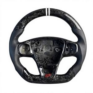 พวงมาลัยกีฬาหุ้มหนังคาร์บอนฟอร์จ พร้อมจอ LED แสดงผลแบบปรับอุณหภูมิได้ สำหรับรถฟอร์ด ฟิวชั่น เฟียสต้า เอ็กซ์พลอเรอร์ โฟกัส Mk3/<span class=keywords><strong>Mk2</strong></span>/Mk7/S550 - Product Image 2