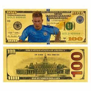 Billet de banque en feuille d'or 24K plaqué PVC sur le thème de la légende du football, carte de collection, souvenir pour les fans de sport - Product Image 3