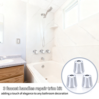 Kit de remplacement universel 3 pièces pour robinet de douche et baignoire, avec poignées chaud/froid, anti-fuite et anti-éclaboussures, pour salle de bain moderne