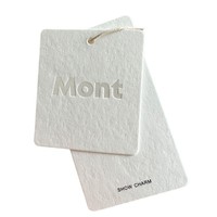 Étiquettes volantes personnalisées en papier de luxe recyclé imprimé UV logo en relief étiquettes volantes de vêtements et étiquettes pour vêtements, sacs et chaussures de luxe
