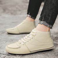 Bottines pour hommes taille 39-48 en similicuir souple à lacets, bottines Chukka décontractées, marron vert, chaussures plates antidérapantes pour hommes