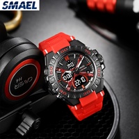 Montre connectée sportive unisexe pour étudiants avec grand cadran, chronomètre et fonction d'alarme SMAEL 8071