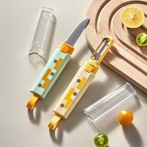Fruit Vegetable Tools Peelers Zesters Stainless Steel Blade Plastic Handle Multi Function Manual Operation 2 Pieces Set - Product Image 2