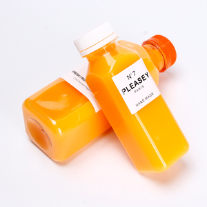 <span class=keywords><strong>360ml</strong></span> 12oz 16oz clair boisson française carré en plastique PET bouteille pressée à froid bouteilles de jus de fruits - Product Image 1