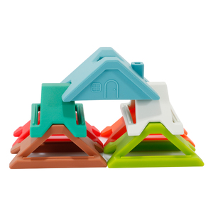 Mềm khối xây dựng mọc răng Nhẫn Silicone xếp chồng Teether children's giáo dục bé Stacker Xếp Chồng Đồ chơi - Product Image 3