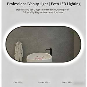 Espejo LED de Cuerpo Entero Personalizado |   Espejo de Baño Ovalado/de Pista de Carreras para Montar en la Pared, para Barberías, Salones y Decoración de Muebles de Belleza - Product Image 3
