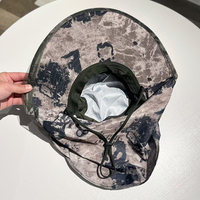 FF4334 Camuflaje Nylon Cubo Sombrero para el sol Ala ancha Apicultura Abeja Velo Gorra Al Aire Libre Mosquito Cabeza Red Verano Sombrero de pesca