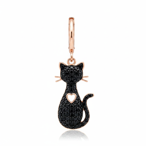 Cat ciondola Design orecchini placcati in oro rosa gioielli in argento Sterling 925 fatti a mano all'ingrosso <span class=keywords><strong>turco</strong></span> - Product Image 2