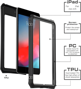 Étui ShellBox pour <span class=keywords><strong>iPad</strong></span> <span class=keywords><strong>Mini</strong></span> 5/4 7,9 pouces, pare-chocs intégral, support pour stylet, béquille pliable robuste, cordon, étui IP68 - Product Image 3