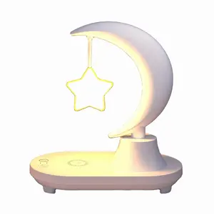 Star And Moon Night Lights 7 Color Wireless Charger Led Music player Speaker touch control Desk Table Lamp home gadget