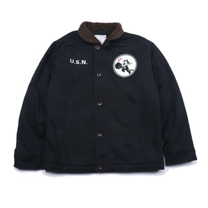 USN Vintage Winter Coat US NAVY N1 Thick <strong>Mens</strong> <strong>Sherpa</strong> Lined Fleece Deck Jacket - Product Image 2