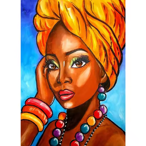 Peinture diamant 5D DIY pour la maison, motifs de femmes noires africaines, broderie au point de croix, mosaïque, diamants carrés AB pleine surface - Product Image 1