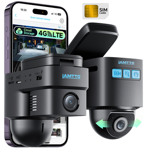 LAMTTO Dash Cam 4G LTE a Doppia Lente, Anteriore e Interna, Monitor <span class=keywords><strong>di</strong></span> Parcheggio con Radar, Telecamera <span class=keywords><strong>di</strong></span> <span class=keywords><strong>Sicurezza</strong></span> per Auto con Tracciamento GPS Antifurto - Product Image 1