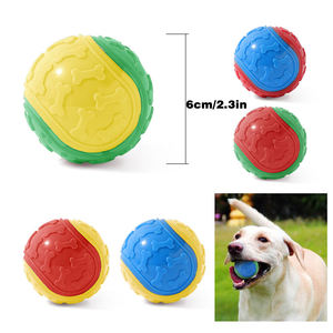 Özel isırmaya dayanıklı <span class=keywords><strong>TPR</strong></span> kauçuk top Pet köpek oyuncaklar gıcırtılı çiğnemek köpek oyuncaklar tenis şekli açık eğitim egzersiz oyun topu oyuncak - Product Image 2