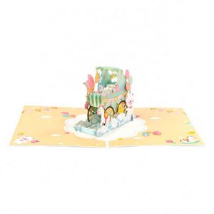 Carte de vœux 3D pliable en plastique découpée au laser, 150x200mm, sérigraphiée pour baby shower - Product Image 2