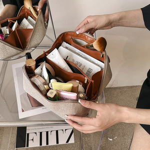 New Shiny Luxury <b>Makeup</b> Bag Zipper Large Capacity Water Resistant Foldable Soft Handle Portable Skincare Storage for Bag - Product Image 6