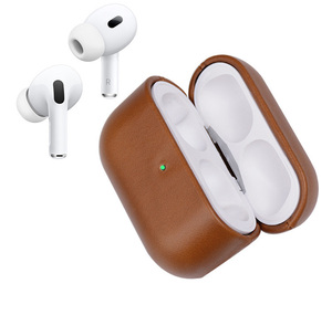 Factory Price Protective Price Available Texture <strong>Crazy</strong> Horse Oil Wax Genuine Leather for Apple AirPods 1/2 1 2 3 4 AirPods Pro2 - Product Image 6