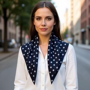 Bufanda triangular Fulare de 135x60cm con lunares, pañuelo multifuncional para mujer, accesorio de moda para todas las estaciones - Product Image 3