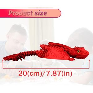 Jouet anti-stress dragon imprimé en 3D, ailes articulées flexibles, figurine en plastique pour enfants de 8 à 13 ans, cadeau unisexe - Product Image 3