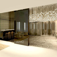 Lustre en verre exclusif ANNO pour plafond de restaurant de luxe