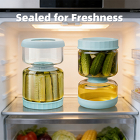 Bocaux à cornichons en verre transparent, grand récipient de stockage avec couvercle pour la conservation de la fraîcheur en cuisine