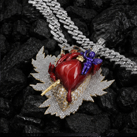 Nuevo Colgante de Corazón Alado de Plata 925 con Moissanita Color D, Micro Pavé, Joyería Urbana para Hombre, Estilo Moderno