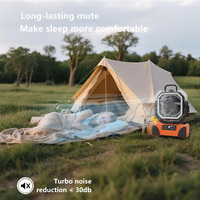 Ventilateur de camping LED portable 20000mAh 5V alimenté par USB avec lumière, télécommande et deux vitesses de vent, idéal pour l'extérieur