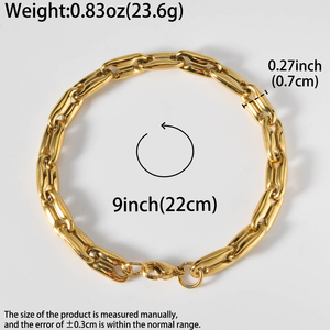 Pulsera de Cadena y Eslabones de Acero Inoxidable con Baño de Oro de 18k, Diseño de Rombo, a la Moda, Venta al por Mayor para Mujer - Product Image 6