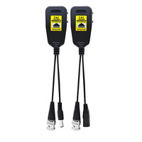 Balun vidéo passif 2-en-1 8MP AHD CVI TVI CVBS pour transmission et réception sur paire torsadée avec connecteurs BNC DC pour caméra coaxiale CCTV